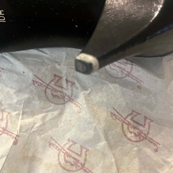 Etienne Aigner black leather boots, like new, with box - heel tips are white. - Picture 13 of 15